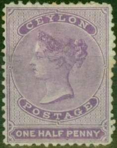 Ceylon 1864 1/2d Mauve SG48c Fine MM (2) - Picture 1 of 1