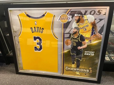 ANTHONY DAVIS LOS ANGELES LAKERS SIGNED JERSEY FRAMED 44X36 UPPER DECK AUTHENTIC - Image 1 of 3