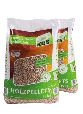 RAIFFEISEN BIO-BRENNSTOFFE GMBH Holzpellets Heizpellets Weichholz Sackware Pellet aus Holz EN plus 2 x 15 kg