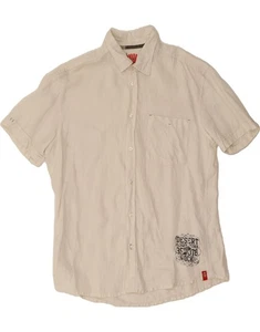 ESPRIT Mens Graphic Short Sleeve Shirt Large White BL29 - Picture 1 of 5