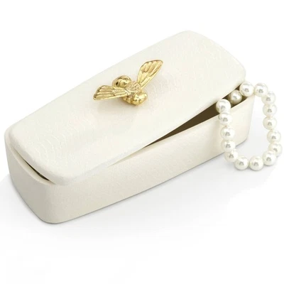 Honey Bee Matte White Rectangular Box with Lid - Image 1 of 4