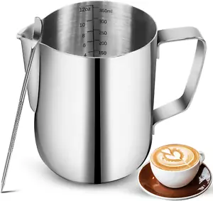 Edelstahl Milchaufschäumkrug - 12Oz/350Ml für Kaffee und Latte Art - Bild 1 von 12