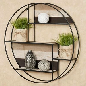 Delray Urban Circle Wall Shelf Black 32" Diameter x 6"D - Picture 1 of 1