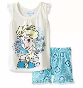 Disney Toddler Girls' 2 Piece Frozen Short Set, Off/White, 2T - Picture 1 of 1