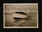 LAKE BOAT CABIN CRUISER PASSING BY WAKE OLD/VINTAGE PHOTO SNAPSHOT- F76