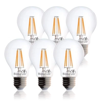 Bioluz LED 92 CRI E26 LED Bulb 40 Watt Dimmable Edison Bulbs Warm White Clear... - Image 1 of 4
