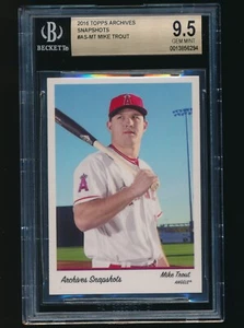 2016 Topps Archives Snapshots #AS-MT Mike Trout BGS 9.5 Gem Mint - Picture 1 of 2