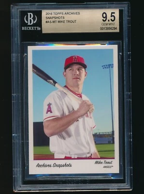 2016 Topps Archives Snapshots #AS-MT Mike Trout BGS 9.5 Gem Mint - Image 1 of 2