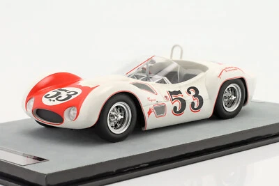 New Tecnomodel Maserati Birdcage Tipo 61 53 1:18 Model Car White TM18-276C KidBX - Image 1 of 4