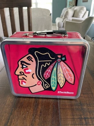 NEW Chicago Blackhawks North Shore Health System Metal Lunch Box GiveAway Cover