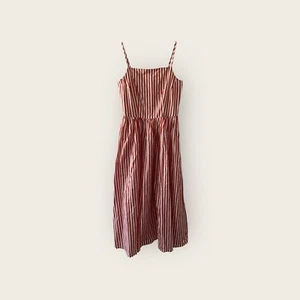 New Free Assembly Sleeveless Cotton Smocked Red White Midi Dress size XXL 2XL - Picture 1 of 7