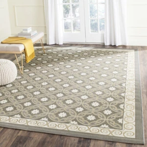 SAFAVIEH Outdoor CY7810-87A21 Courtyard Anthracite / Lt Grey Rug - Picture 1 of 10