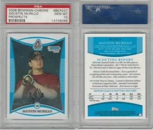 Bowman 2008 cromo béisbol, #BCP227 A. Murillo RC, Dbacks PSA 10 gemas - Imagen 1 de 1