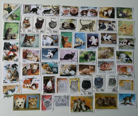 Cats (Domestic) Stamps Collection - 100 to 500 Different Stamps Cover
