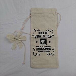 40th Birthday Wine Bag Gift Sack Aged To Perfection