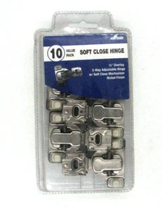 DecoBasics 1/2" Overlay Soft Closing Face Frame Cabinet Door Hinges (10 pack) - Picture 1 of 4