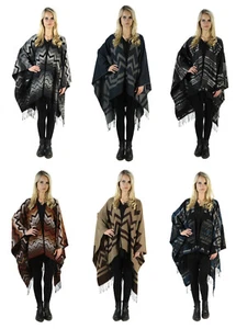 Poncho 150X150cm Deluxe in 6 versch. Designs Schal Cape Cardigan Umhang Überwurf - Bild 1 von 13