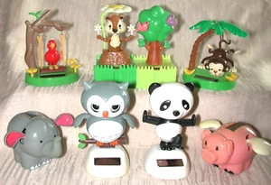 Lot 10 Solar Powered Dancing Figures Elephant Flying Pig Swinging Monkey Animals - Picture 1 of 12