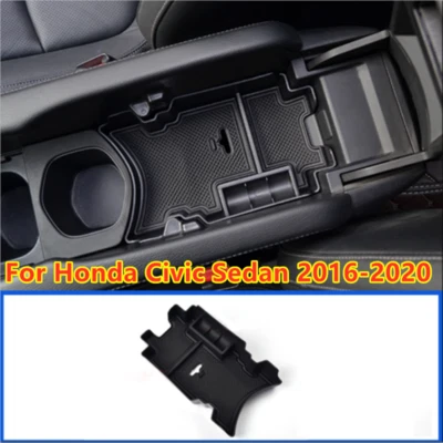 Car Interior Console Central Storage Box Black For Honda Civic Sedan 2016-2020 - Изображение 1 из 4