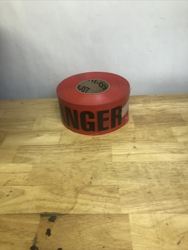 3" x 1000' Red DANGER Polyethylene Barricade Tape - Image 1 of 1
