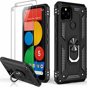 Google Pixel 5 Case Magnetic Kickstand Protective Defender Phone Cover Black
