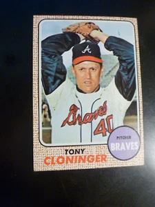 Topps Tony Cloninger 1968 #93, ex/exm Atlanta Braves - Imagen 1 de 2