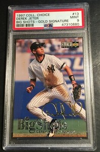 2ND YEAR 1997 DEREK JETER COLLECTORS CHOICE BIG SHOTS GOLD SIGNATURE PSA 9 POP 6