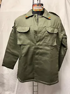 RASTA ARMY STYLE GREEN QUILTED JACKET PATCH POCKETS & RGG STRIPES -PLAIN BACK - Picture 1 of 7