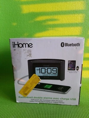 iHome iBT230 Bluetooth Dual Alarm FM Clock Radio USB Charging Wireless Music - Image 1 of 3