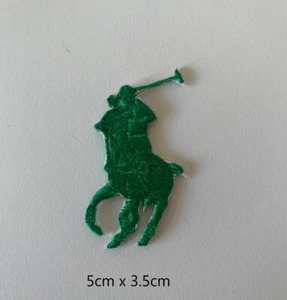 Parche bordado verde jinete caballo coser hierro en polo parches transferencia ropa - Imagen 1 de 3
