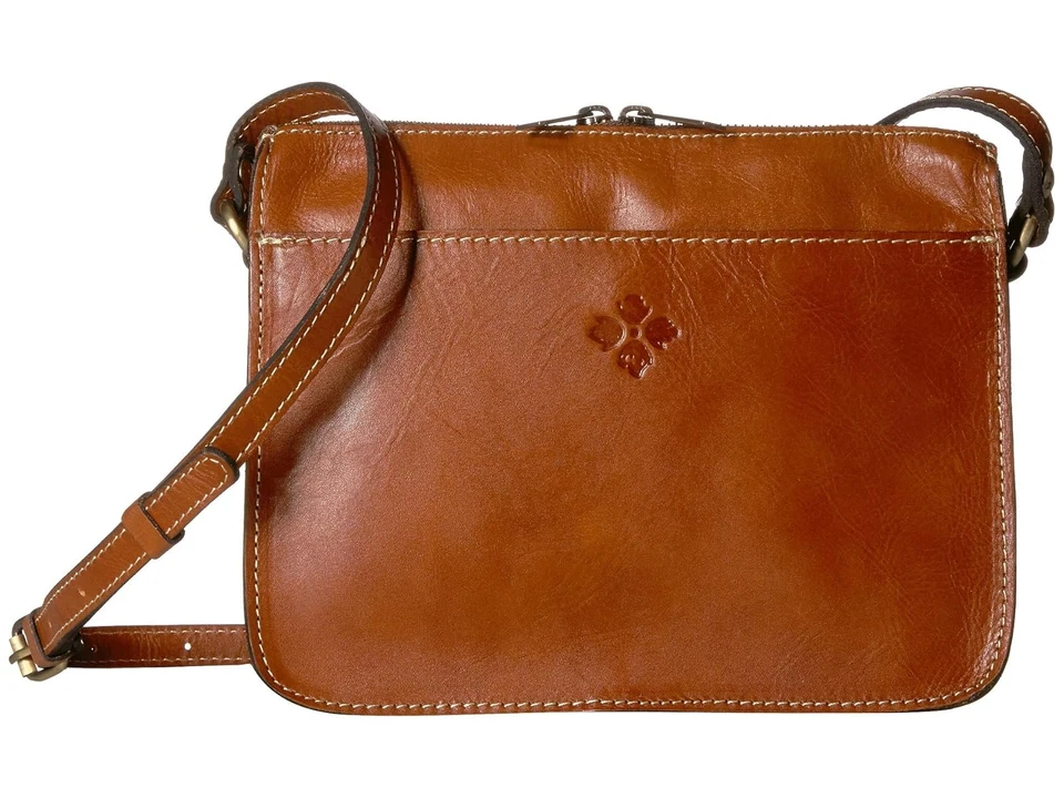 Patricia Nash Veg Tan Leather Nazaire Top Zip Crossbody Bag P45701