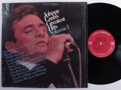 JOHNNY CASH Greatest Hits Vol. 1 COLUMBIA LP VG+ 2-eye SHRINK x - Image 1 of 2