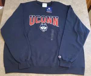 UCONN Pullover Felpa Champion Autentico 3XL Blu Nuovo con etichette - Foto 1 di 14