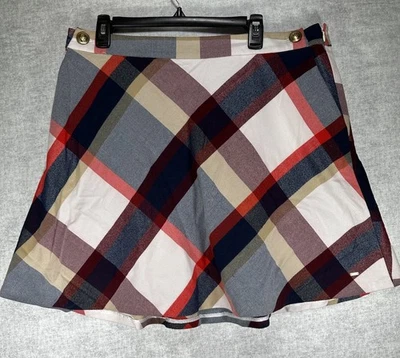 Minifalda Tommy Hilfiger Multicolor Dorado Botón Bolsillo Línea A Talla 16 Foto 1 de 4