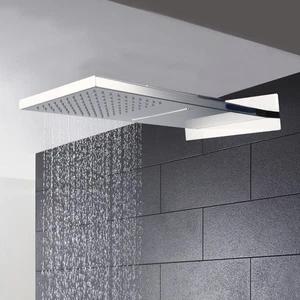 Bathroom Rectangle Rainfall Waterfall Shower Head Wall Mounted One PCS - Picture 1 of 8