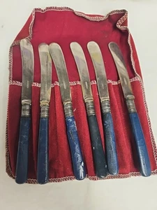 Vintage Butter Knives Blue Handles - Picture 1 of 10
