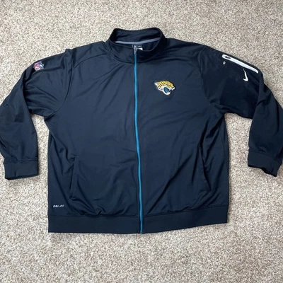 Jacksonville Jaguars Jacket Mens 2XL Black Nike On Field Full Zip Pockets - Image 1 of 4