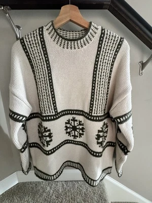 Nuevo con etiquetas Suéter Banana Republic Fair Isle Cuello Redondo 2025 Colección Vacacional PEQUEÑO Foto 1 de 2