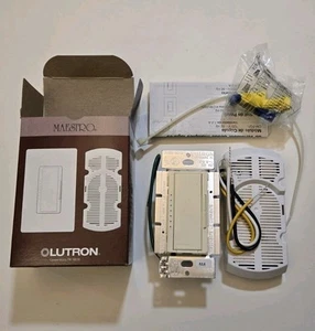 Lutron Maestro 7 Speed Fan Control MA-FQ4FM-AL 120V 4 A Almond Mult-Location - Picture 1 of 9