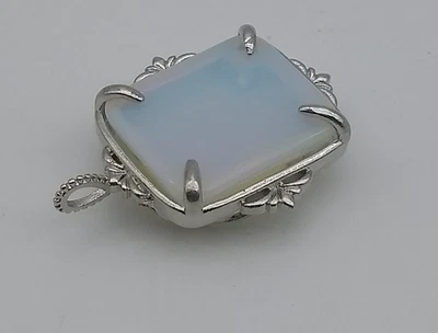 N3 Opalit Anhänger Messing-Blumencharme (Platin Farbe, bleifrei,cadmiumfrei) - Bild 1 von 4