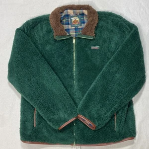 Chaqueta polar KJP Kiel James Patrick Great Moose verde forrada a cuadros abrigo con cremallera completa - Imagen 1 de 21