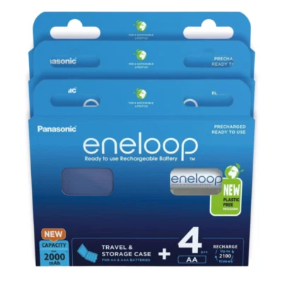 12 x Panasonic Eneloop AA 2000mAh batteries Rechargeable BK-3MCCE Storage box - Image 1 of 4