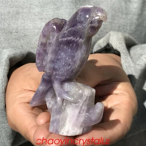 0.24LB Natural Dreamy Amethyst parrot Skull Quartz Crystal Carved XK1417-05-A - Picture 1 of 12