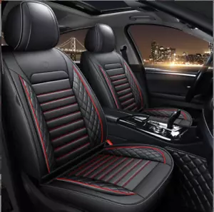 5 Seats Universal Car Seat Covers Deluxe PU Leather Seat Cushion Full Set Cover - Picture 1 of 13