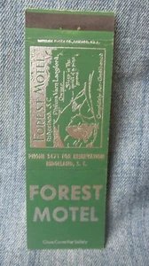 Forest Motel Ridgeland South Carolina Vintage Matchbook Cover LC9 - Picture 1 of 2