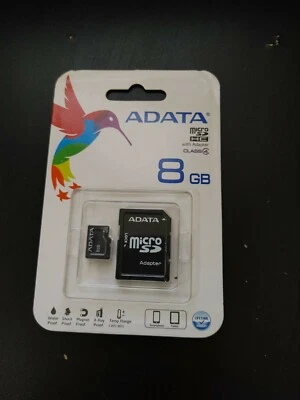 ADATA MicroSDHC Card - AUSDH8GCL4-RA1 - Image 1 of 2