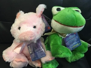 Russ Berrie Shining Stars Pig & Frog - Juego de 2 con etiqueta de código sellada.* - Imagen 1 de 2