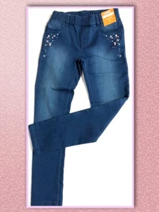 Gymboree NEW Sz 8 Bling Embroidered Blue Jean Pull On Jeggings Girls 917387 - Picture 1 of 9