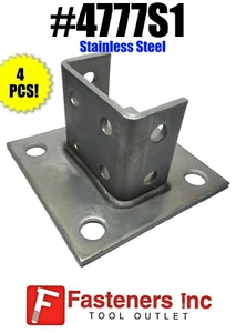 (4777S1) P2073ASQ Edelstahl Doppel Unistrut Kanal Pfosten Basis Quadrat Stck 4 - Bild 1 von 6