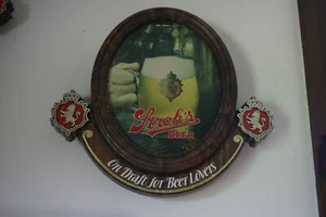 Letrero de cerveza iluminado Stroh's vintage cerveza en taza de barril - Imagen 1 de 1